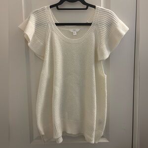 Time and Tru Cream Scoop Neck Sweater